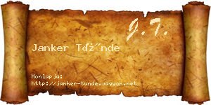 Janker Tünde névjegykártya