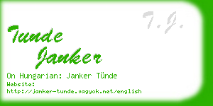 tunde janker business card